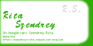 rita szendrey business card